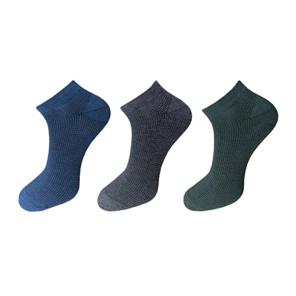 3_Pair Set Unisex Casual Cotton Solid Ankle Length Socks · 1155
