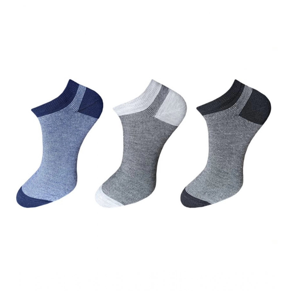3_Pair Set Unisex Casual Cotton Striped Ankle Length Socks · 1144
