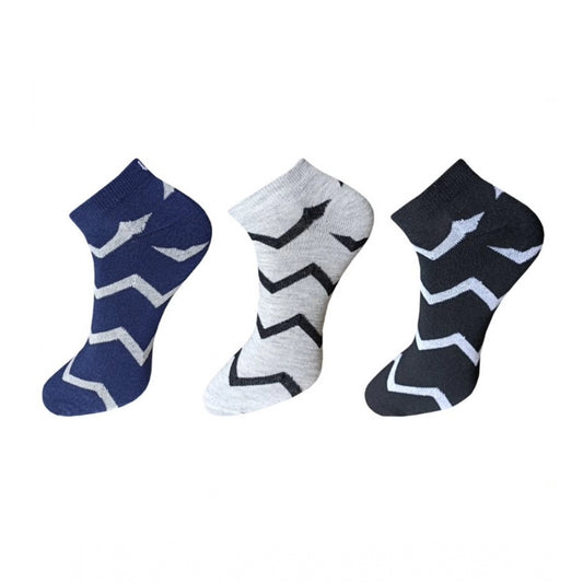 3_Pair Set Unisex Casual Cotton Printed Ankle Length Socks · 1128
