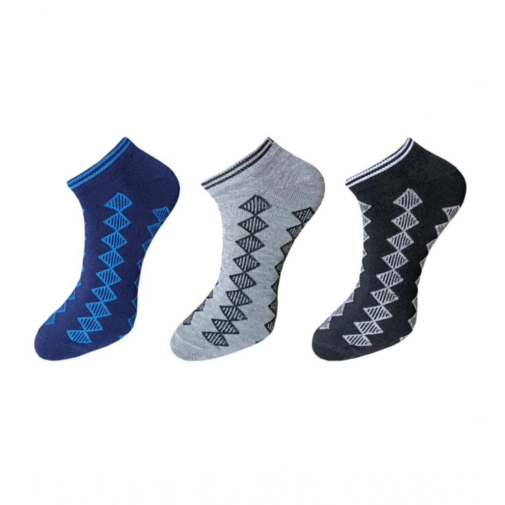 3_Pair Set Unisex Casual Cotton Printed Ankle Length Socks · 1123