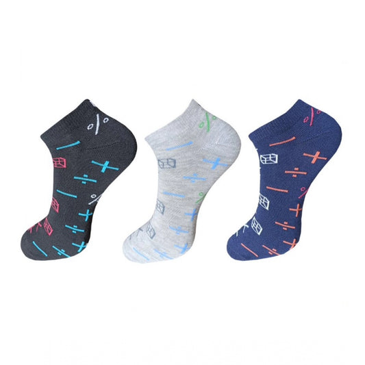 3_Pair Set Unisex Casual Cotton Printed Ankle Length Socks · 1159