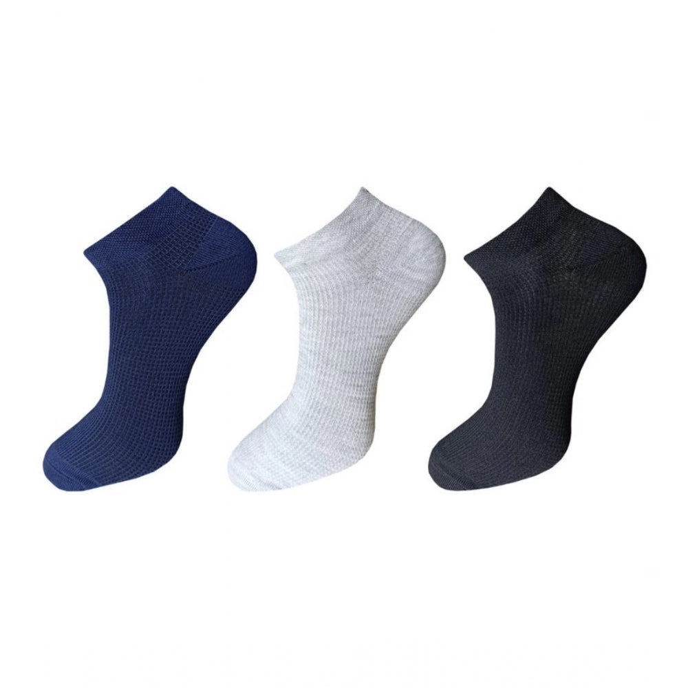 3_Pair Set Unisex Casual Cotton Solid Ankle Length Socks · 1154