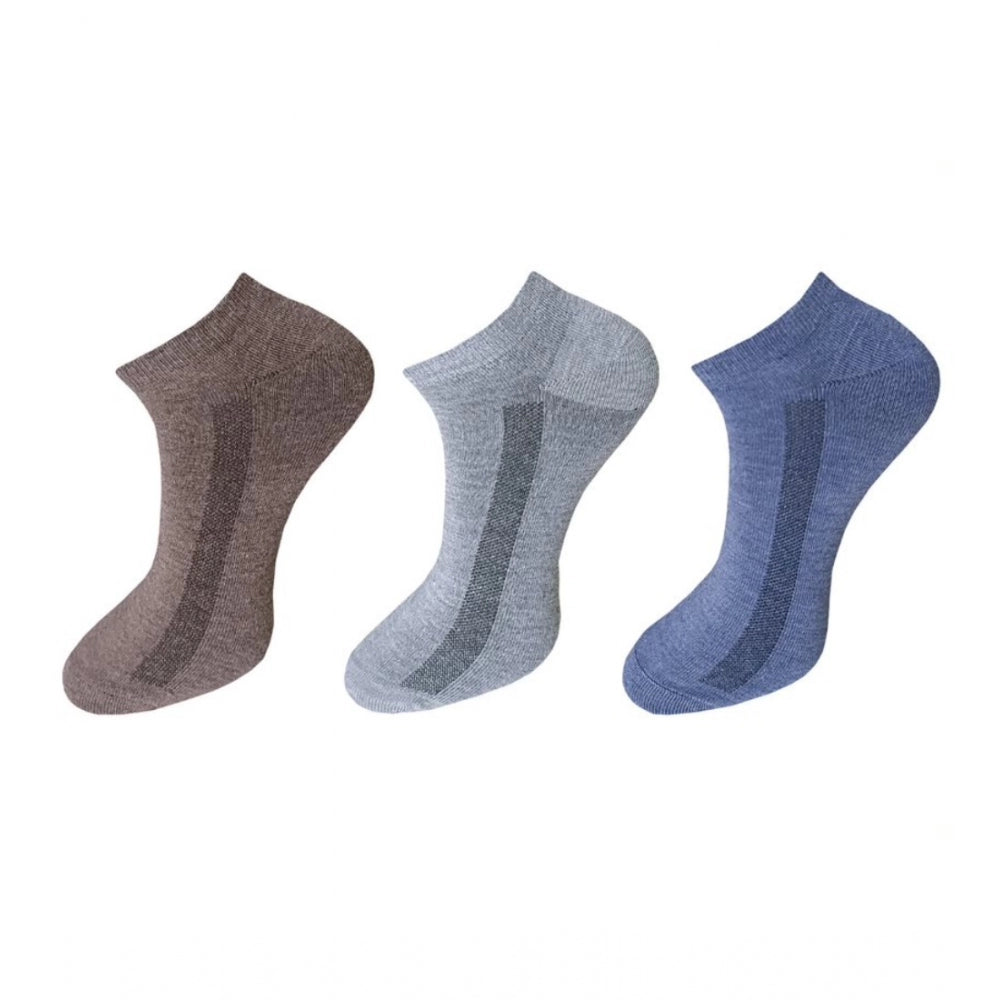 3_Pair Set Unisex Casual Cotton Solid Ankle Length Socks · 1153
