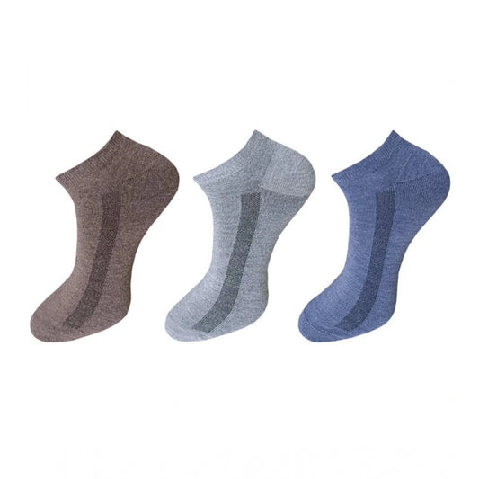 3_Pair Set Unisex Casual Cotton Solid Ankle Length Socks · 1153