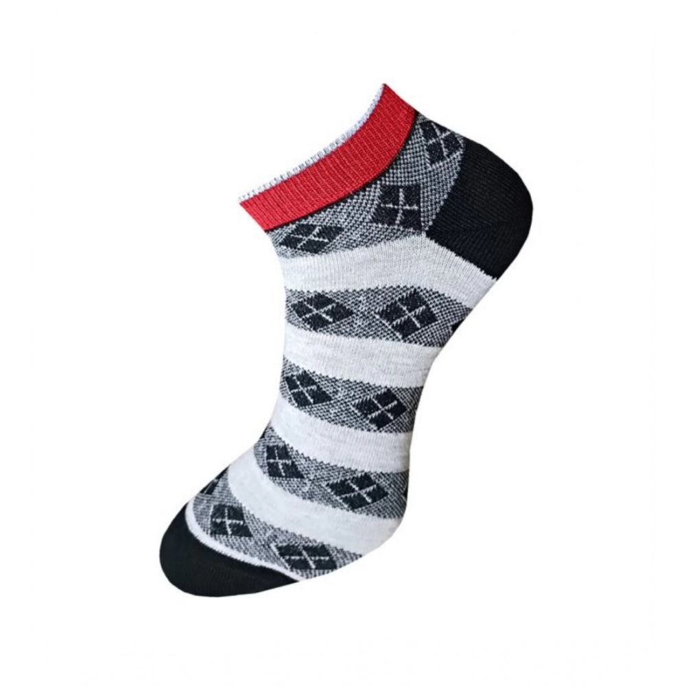 3_Pair Set Unisex Casual Cotton Printed Ankle Length Socks · 1137