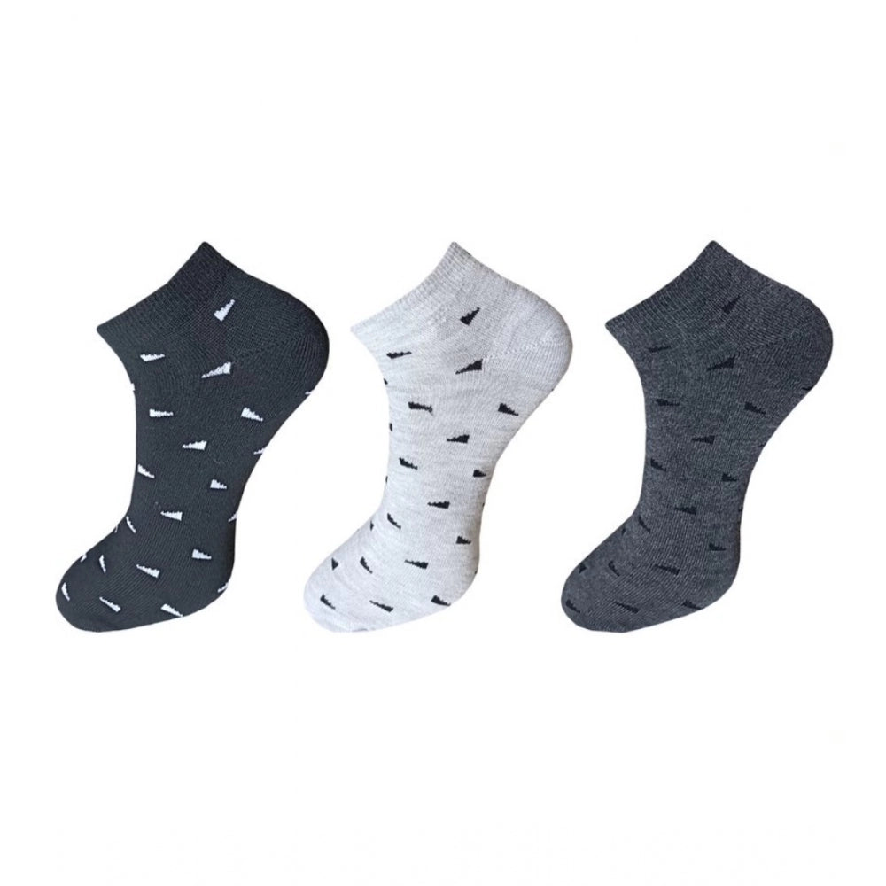 3_Pair Set Unisex Casual Cotton Printed Ankle Length Socks · 1134