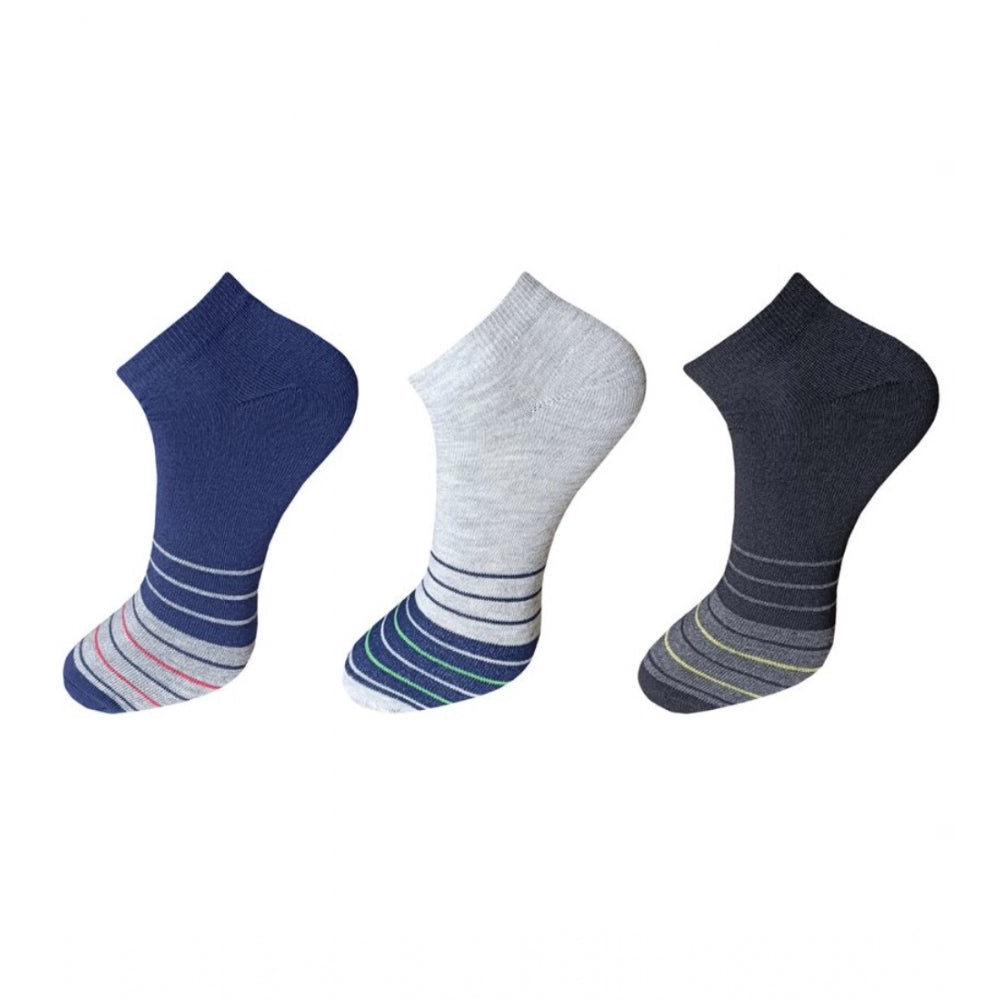 3_Pair Set Unisex Casual Cotton Striped Ankle Length Socks · 1133