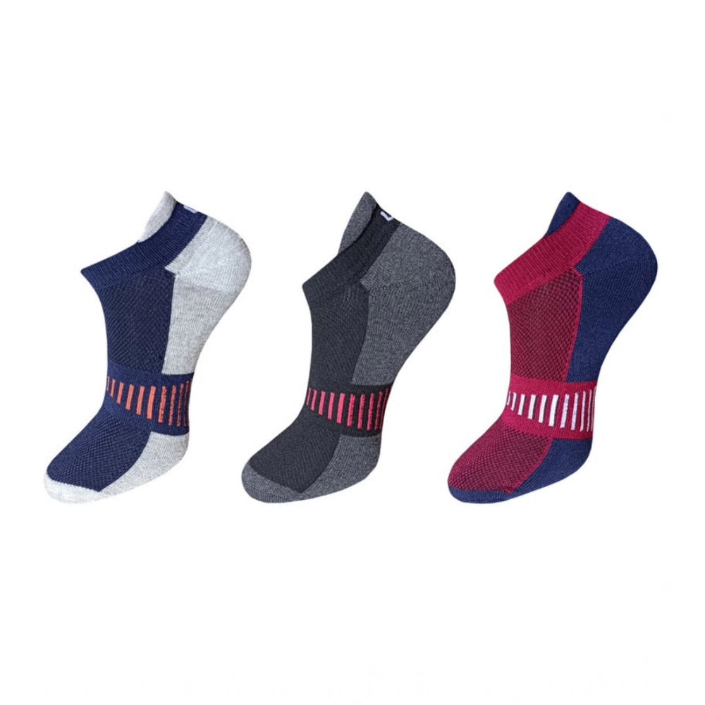 3_Pair Set Unisex Casual Cotton Striped Ankle Length Socks · 1132