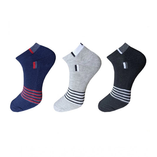 3_Pair Set Unisex Casual Cotton Striped Ankle Length Socks · 1126