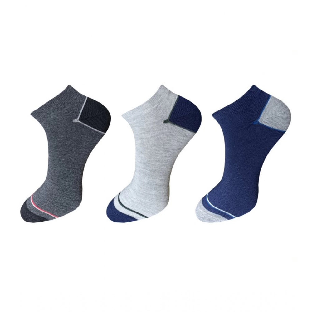 3_Pair Set Unisex Casual Cotton Solid Ankle Length Socks · 1125