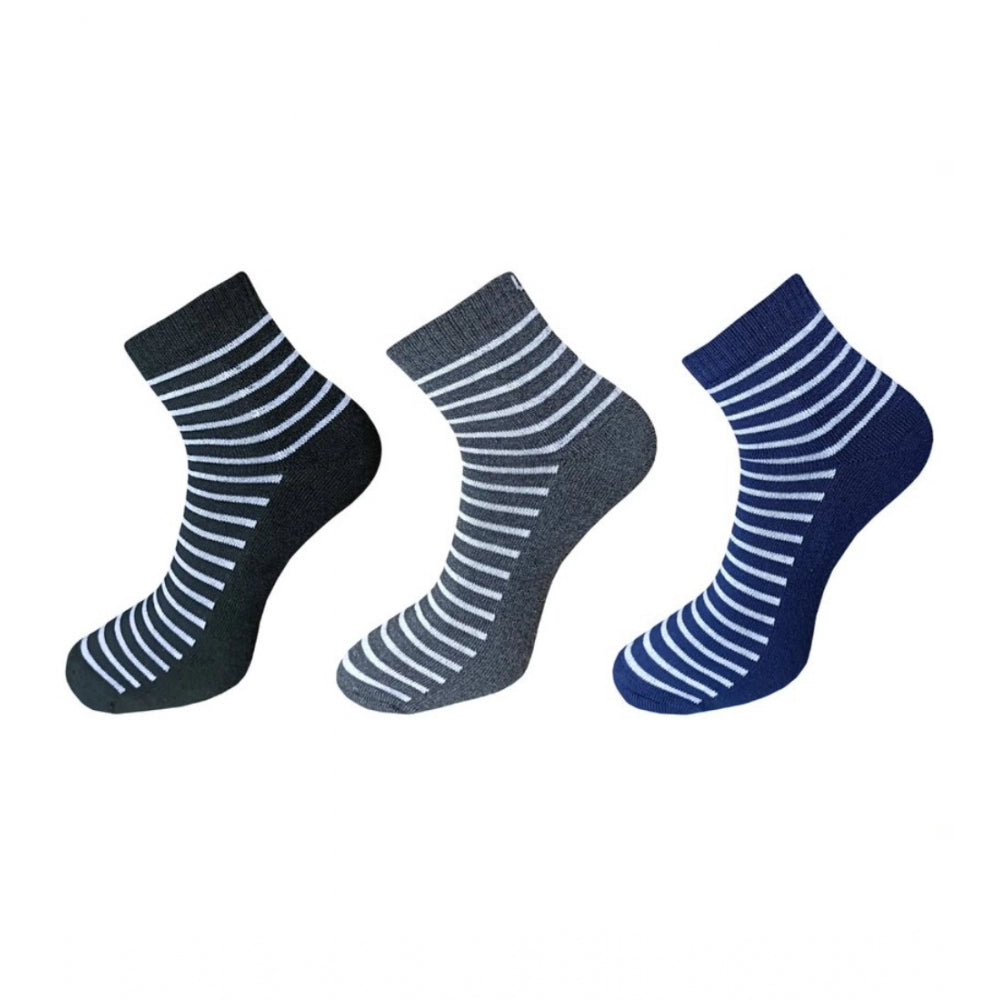 3_Pair Set Unisex Casual Cotton Printed Ankle Length Socks · 1113