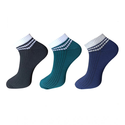 3_Pair Set Unisex Casual Cotton Striped Ankle Length Socks · 1167