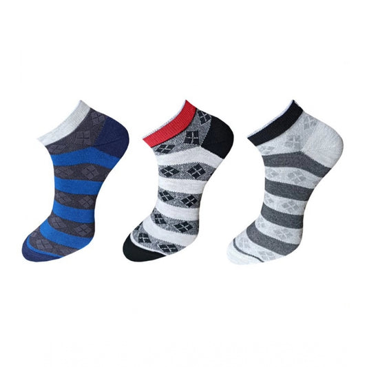 3_Pair Set Unisex Casual Cotton Printed Ankle Length Socks · 1137