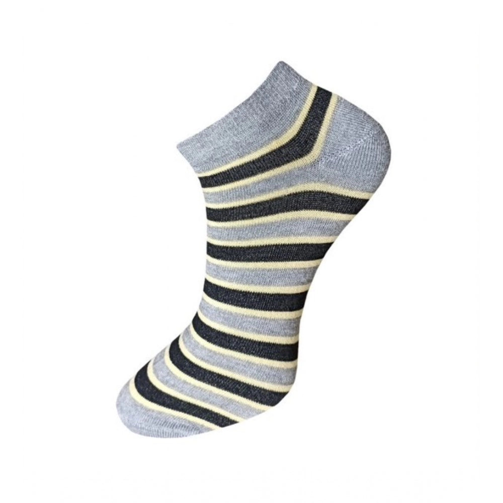3_Pair Set Unisex Casual Cotton Striped Ankle Length Socks · 1136