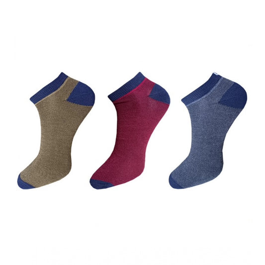 3_Pair Set Unisex Casual Cotton Solid Ankle Length Socks · 1131