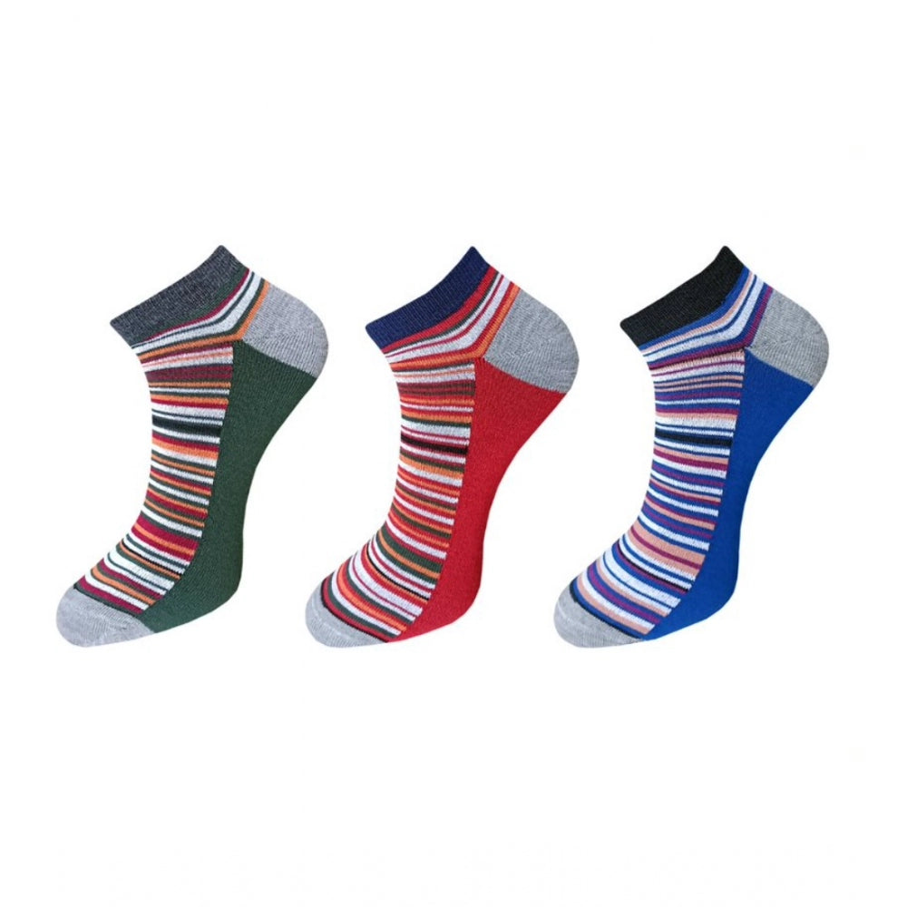 3_Pair Set Unisex Casual Cotton Striped Ankle Length Socks · 1121