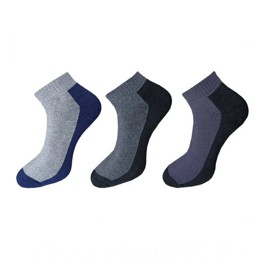 3_Pair Set Unisex Casual Cotton Solid Ankle Length Socks · 1115