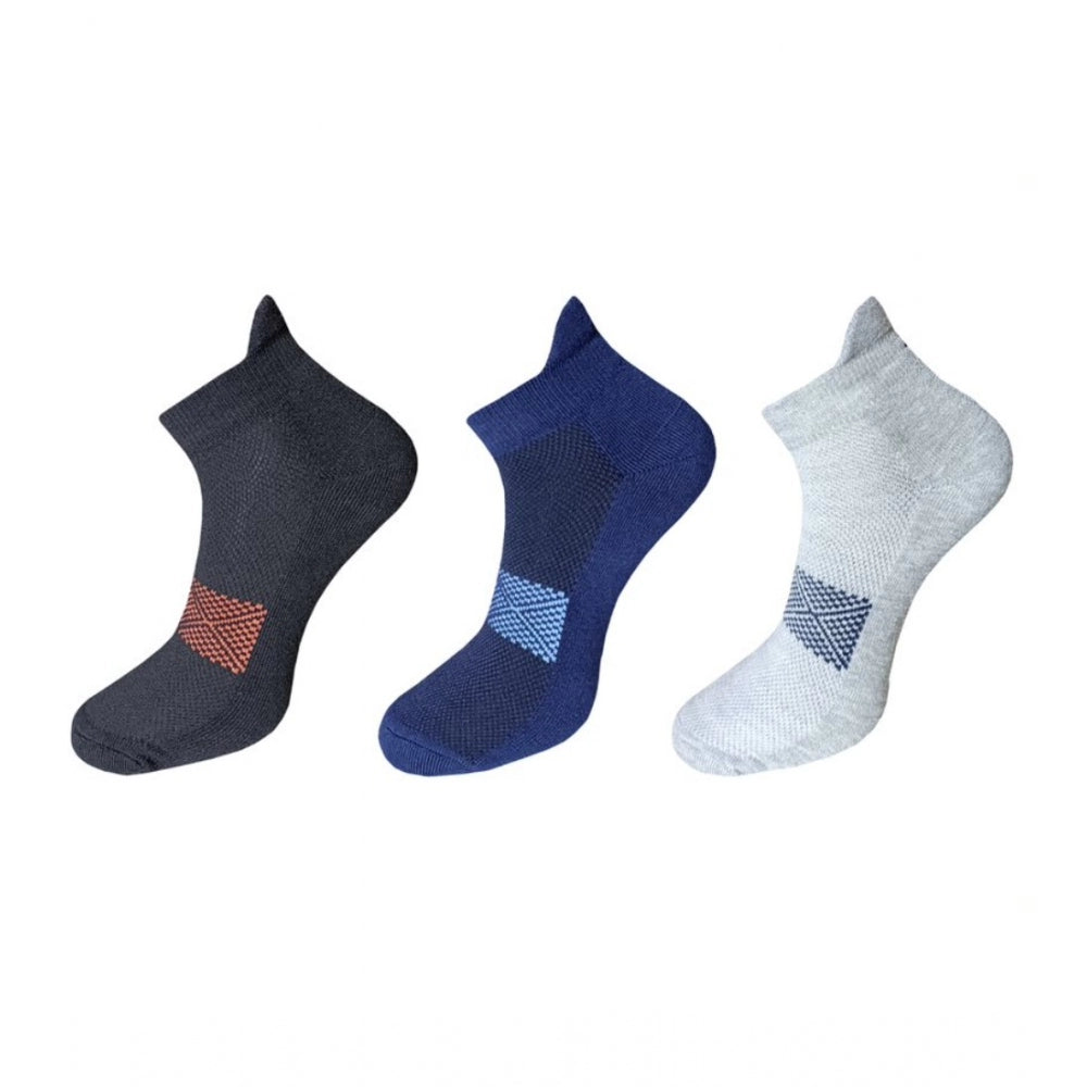 3_Pair Set Unisex Casual Cotton Printed Ankle Length Socks · 1110