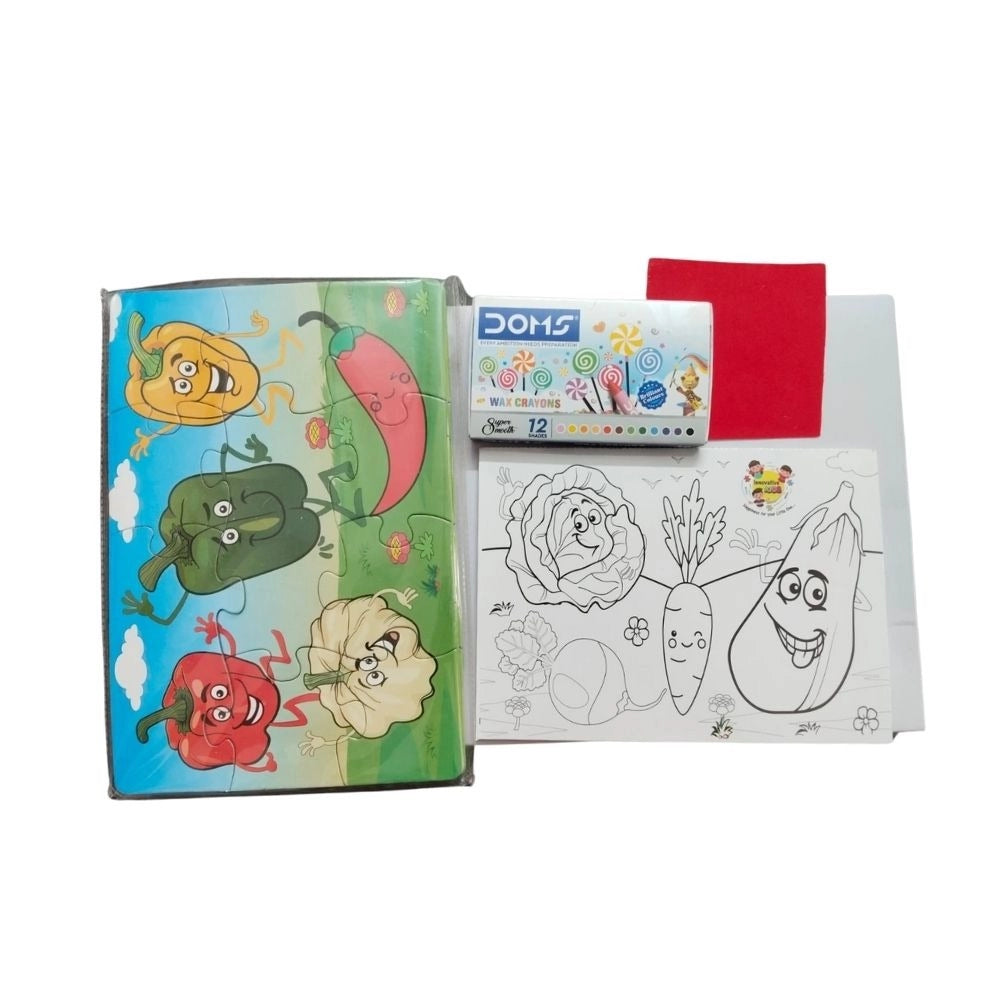 2 In 1 Puzzle & Colors Vegetable