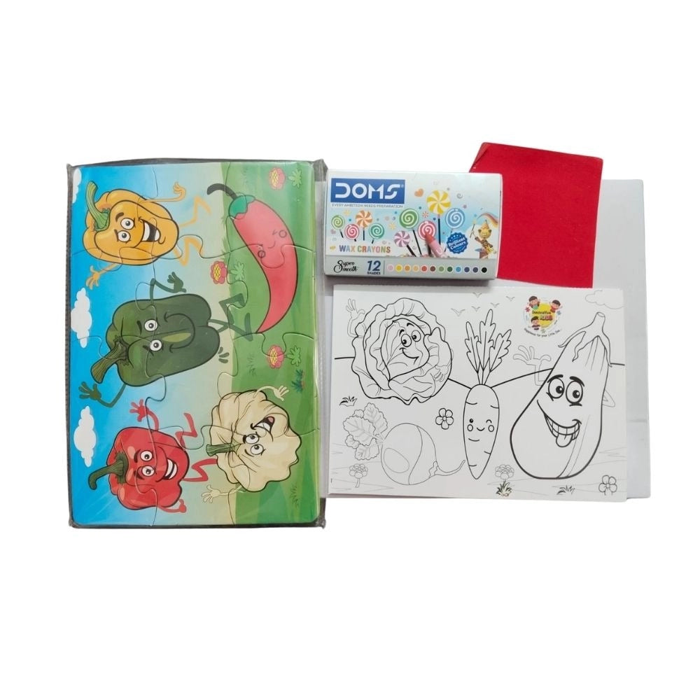 2 In 1 Puzzle & Colors Vegetable