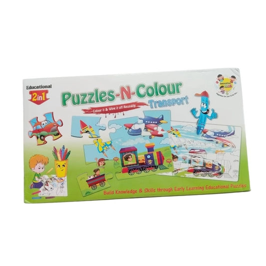 2 In 1 Puzzle & Colors-Transport