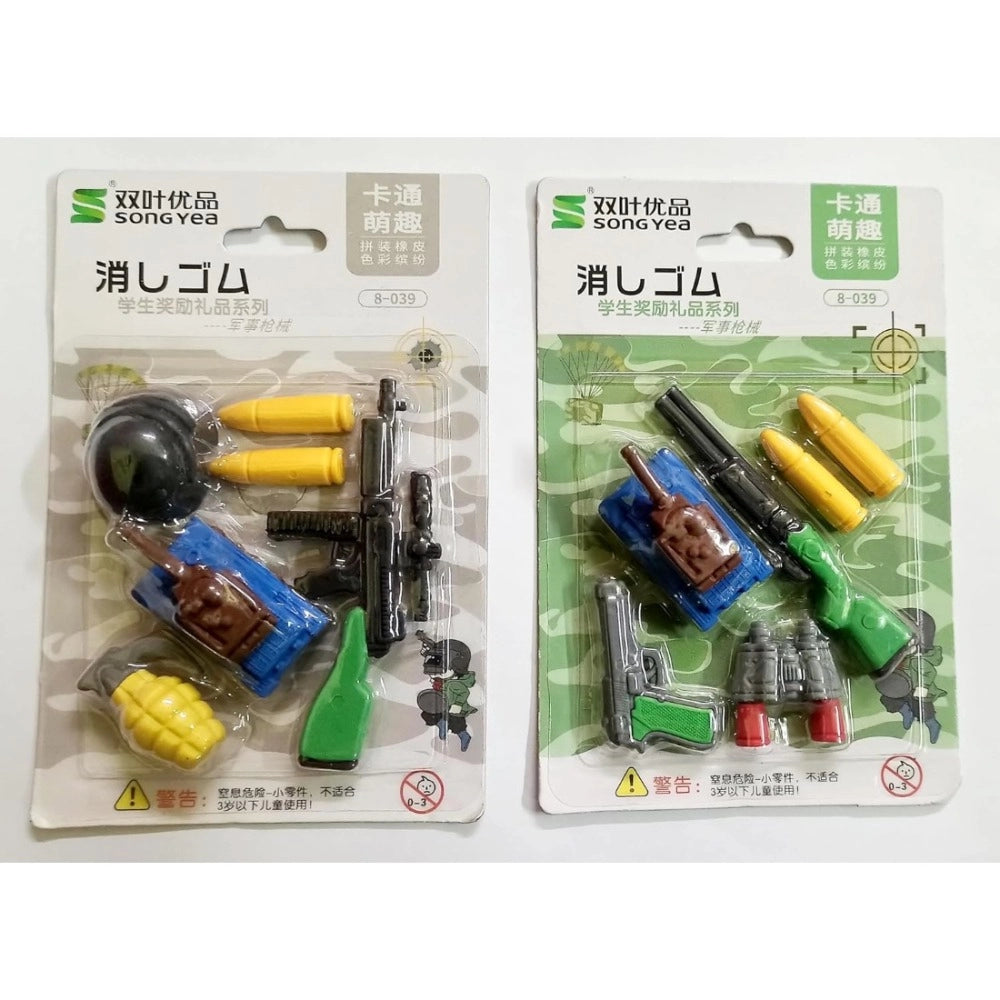 Pack Of_2 Military Design Pencil Erasers