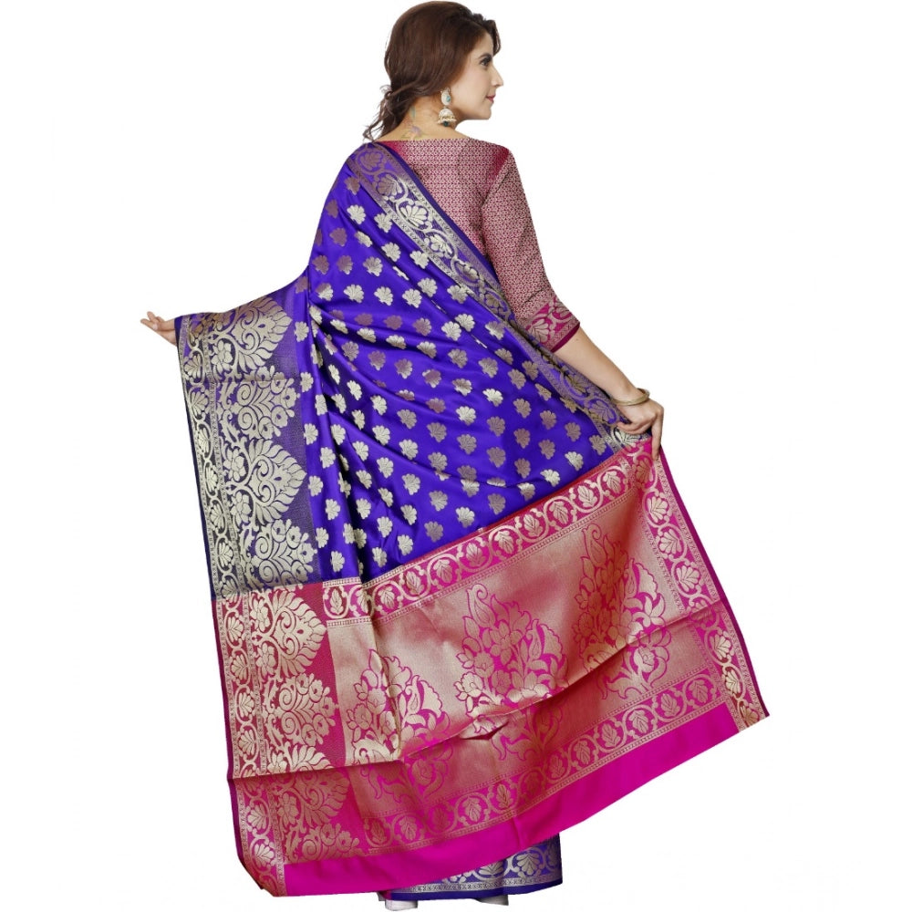 Women's Jacquard Woven Saree — Blue · 1034
