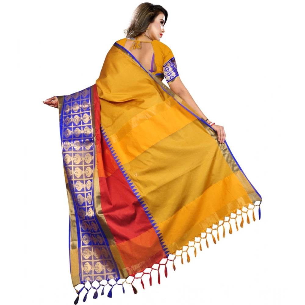 Women's Jacquard Woven Saree — Mustard · 1066