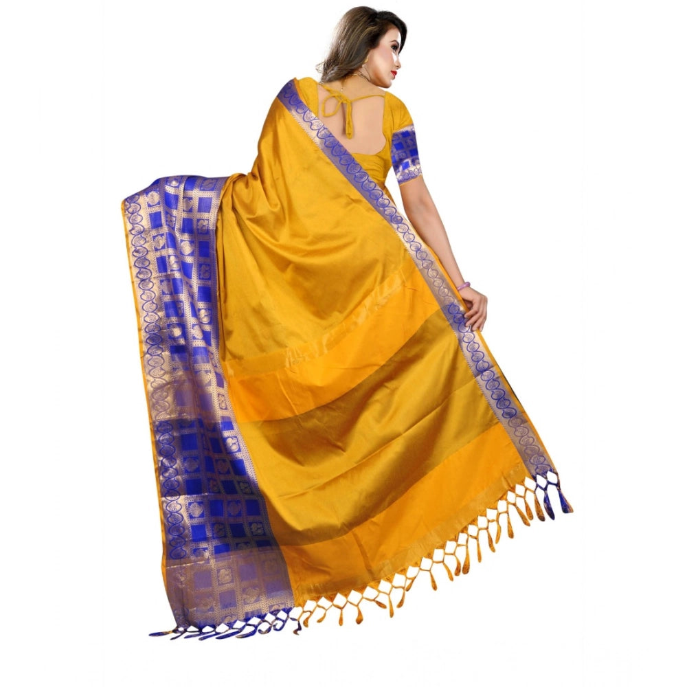 Women's Jacquard Woven Saree — Mustard · 1054