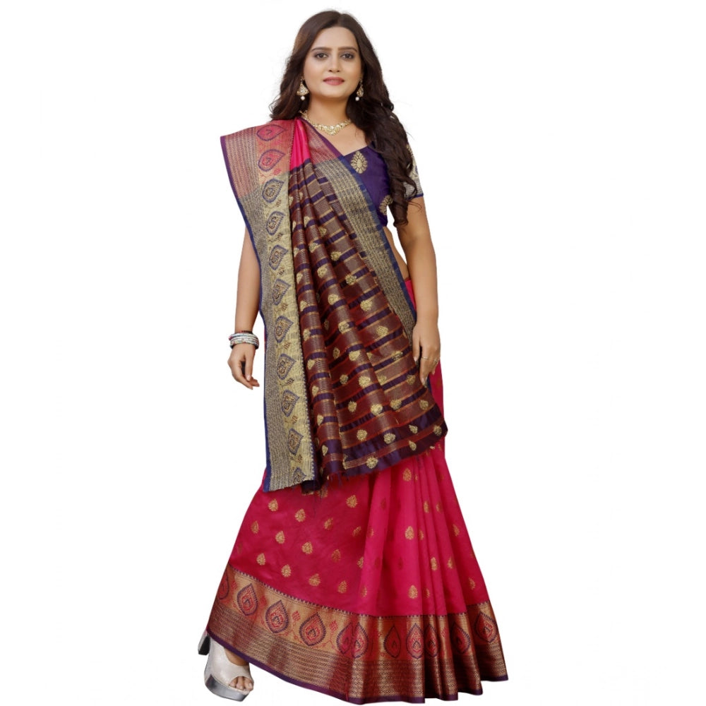 Women's Silk Blend Woven Saree · 1304