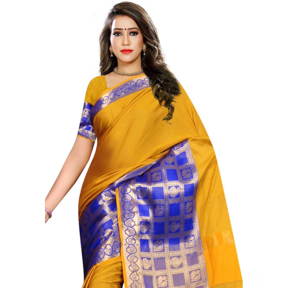 Women's Jacquard Woven Saree — Mustard · 1054