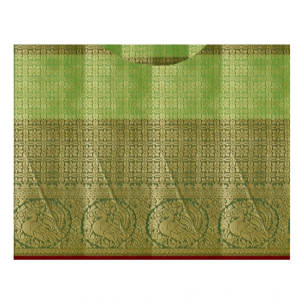 Women's Jacquard Woven Saree — Green · 1268