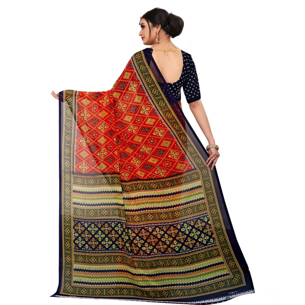 Women's Georgette Floral Print Saree