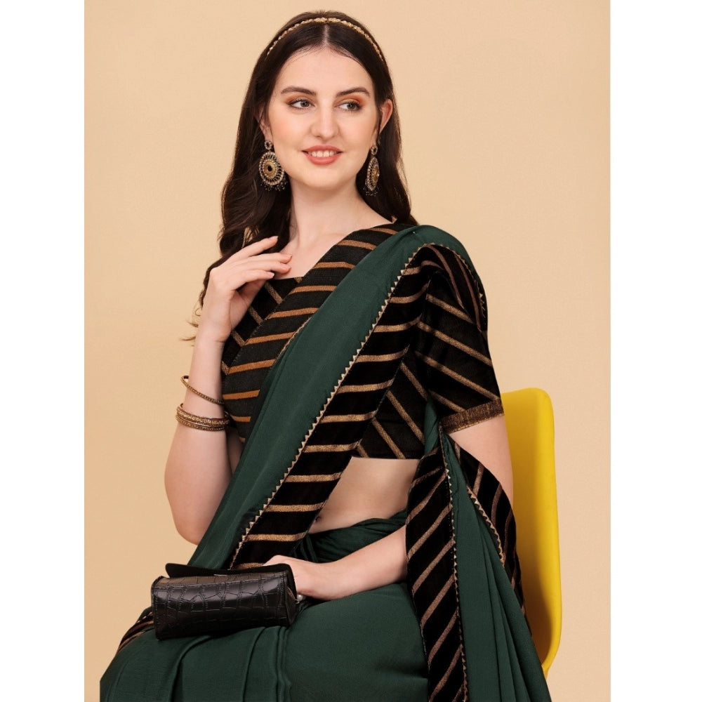 Women's Chiffon Self Design Saree — Grey