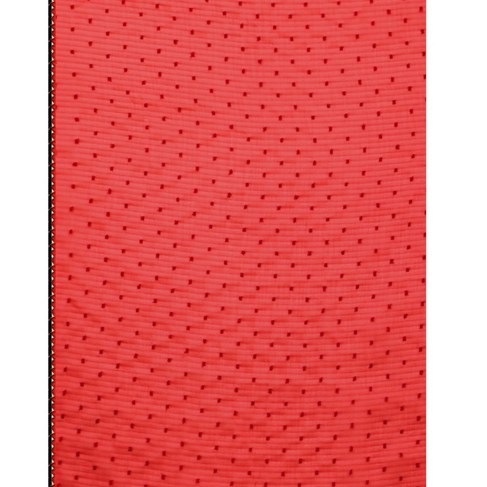 Women's Silk Blend Embellished Saree — Red · 1416
