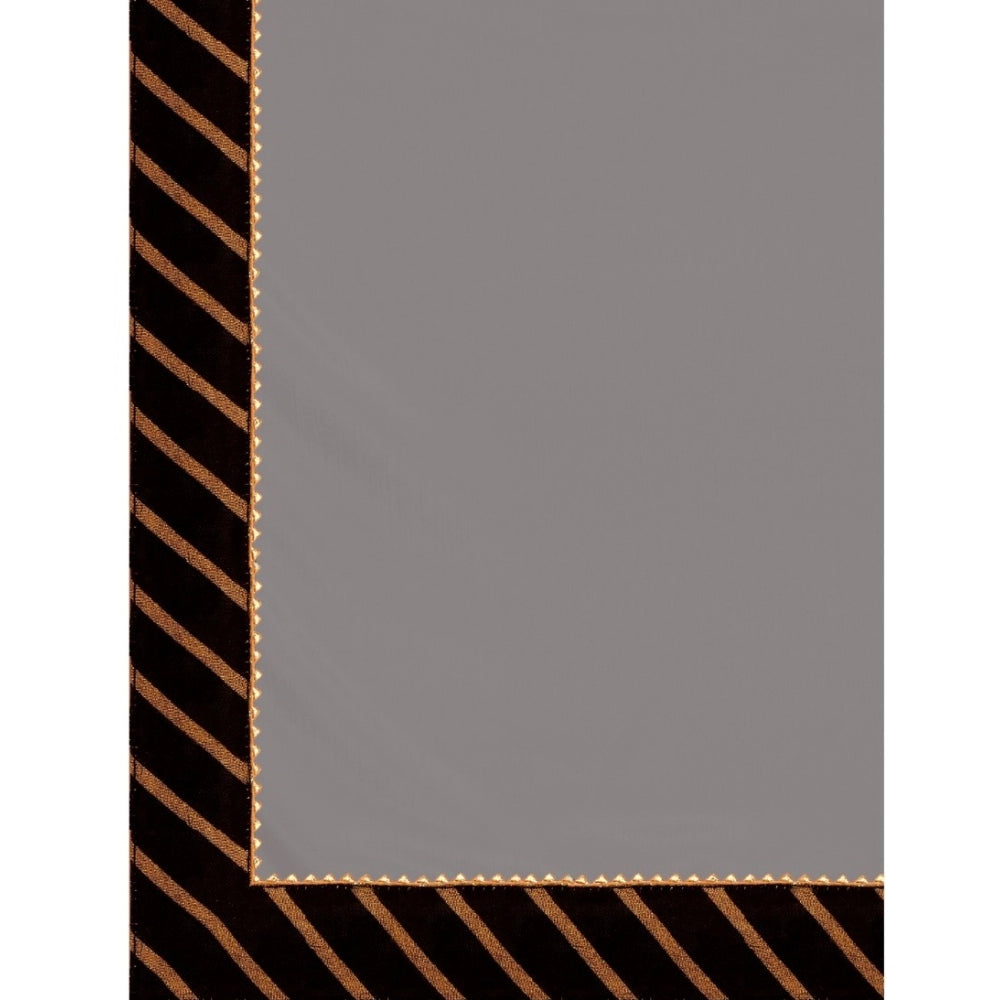 Women's Chiffon Self Design Saree — Silver