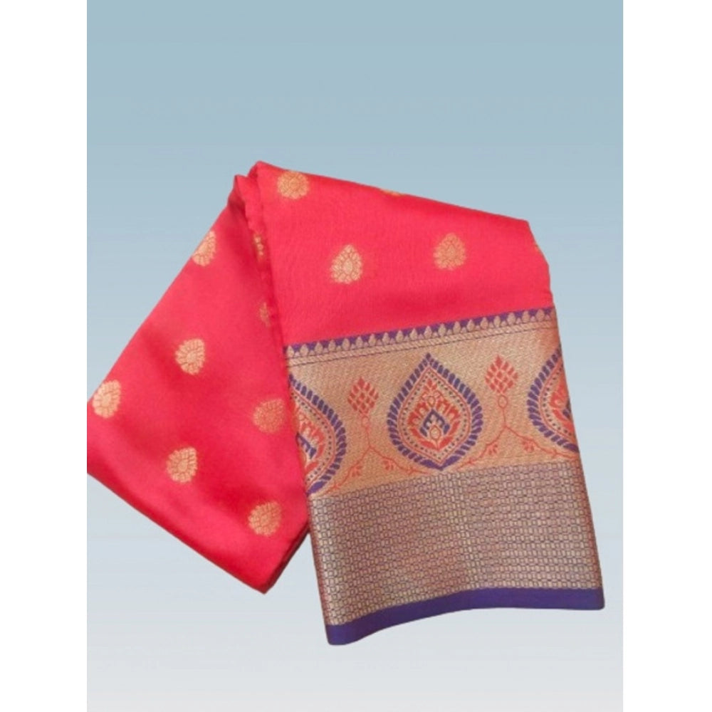Women's Silk Blend Woven Saree — Red · 1413