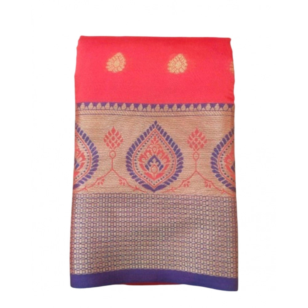 Women's Silk Blend Woven Saree — Red · 1413