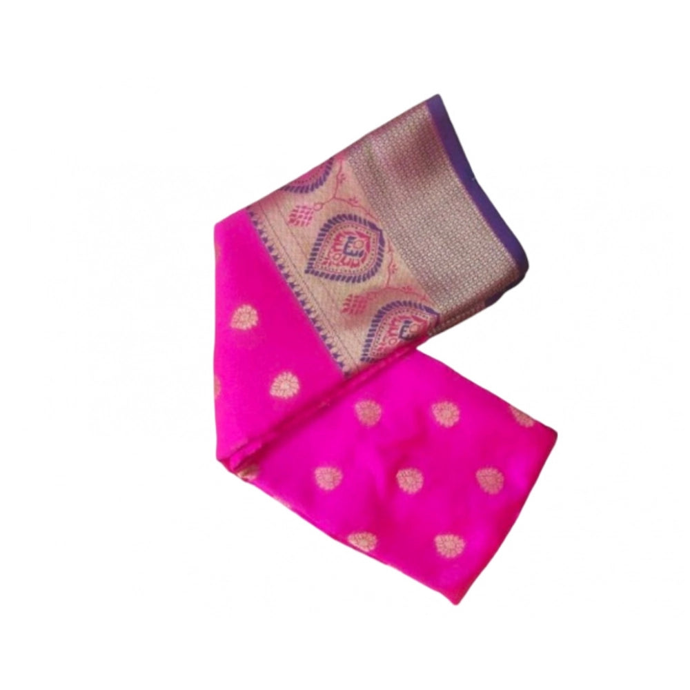 Women's Silk Blend Woven Saree — Pink · 1412