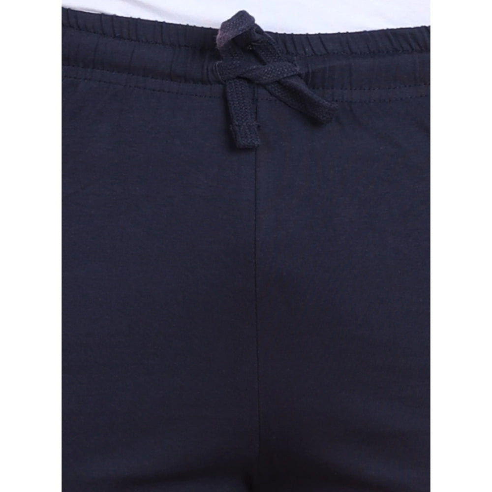 Men's Casual Cotton Striped Above Knee Shorts — Navy