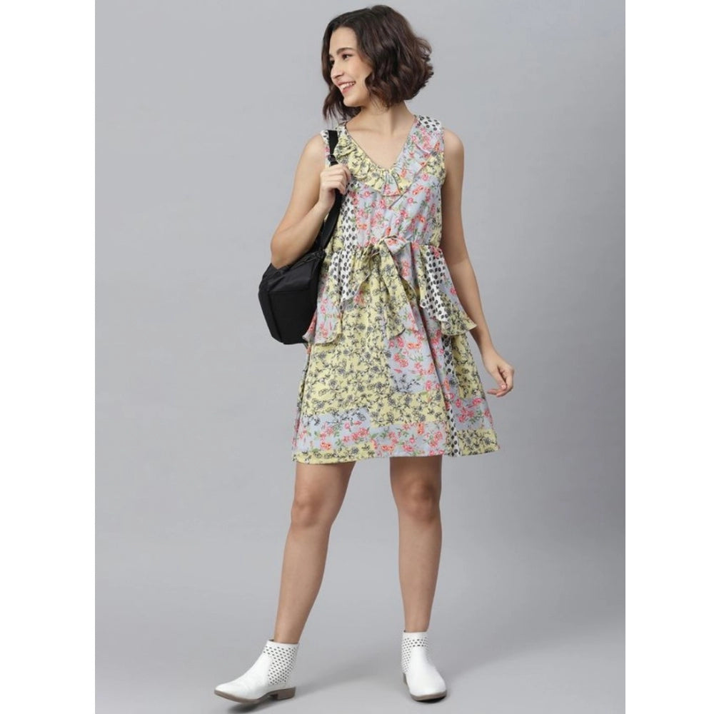 Women's Peplum Sleeveless Above Knee Dress