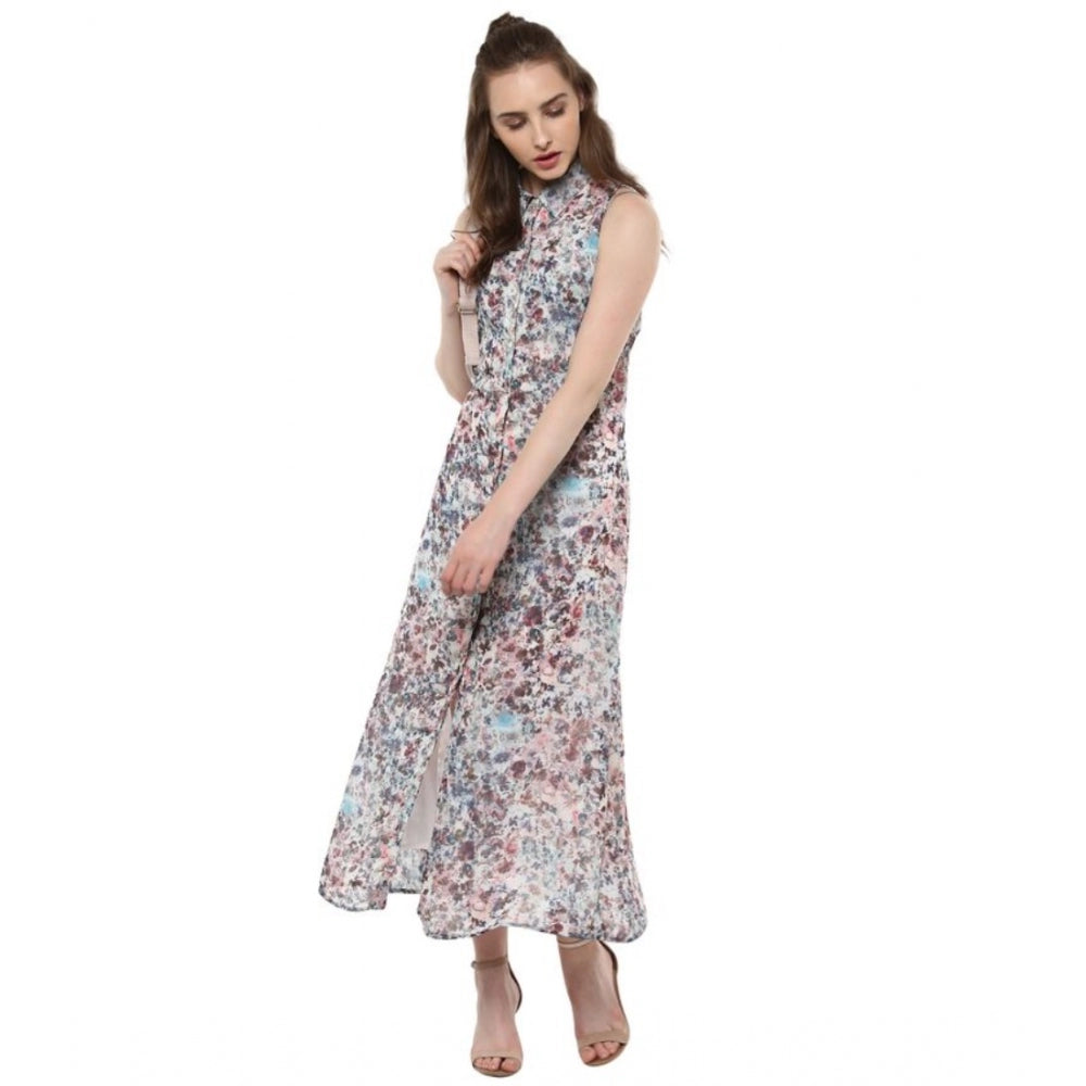 Women's Chiffon Printed Sleeveless Dress