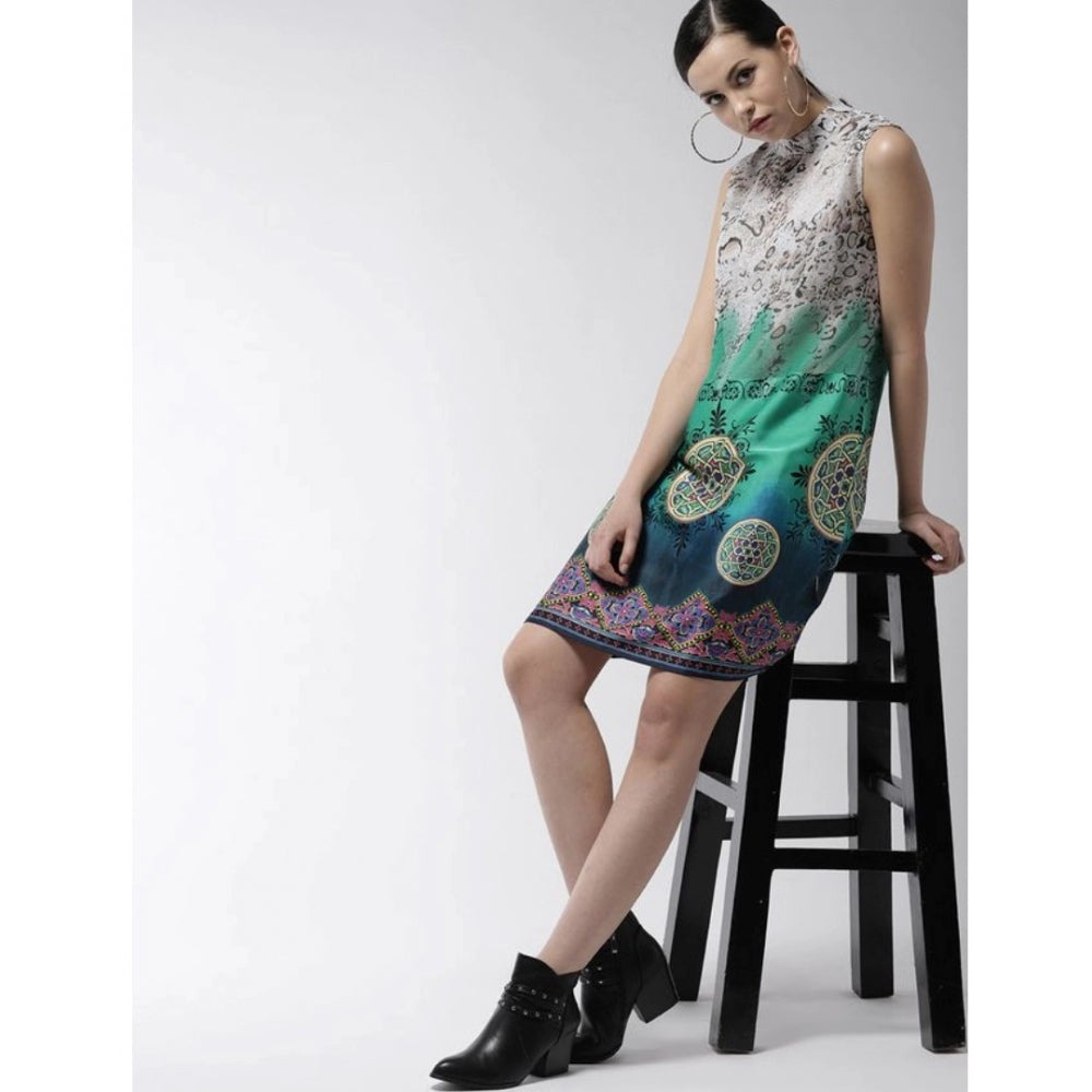 Women's Printed Sleeveless Above Knee Dress