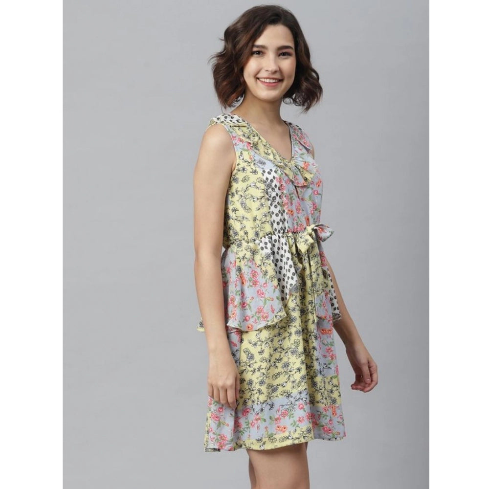 Women's Peplum Sleeveless Above Knee Dress
