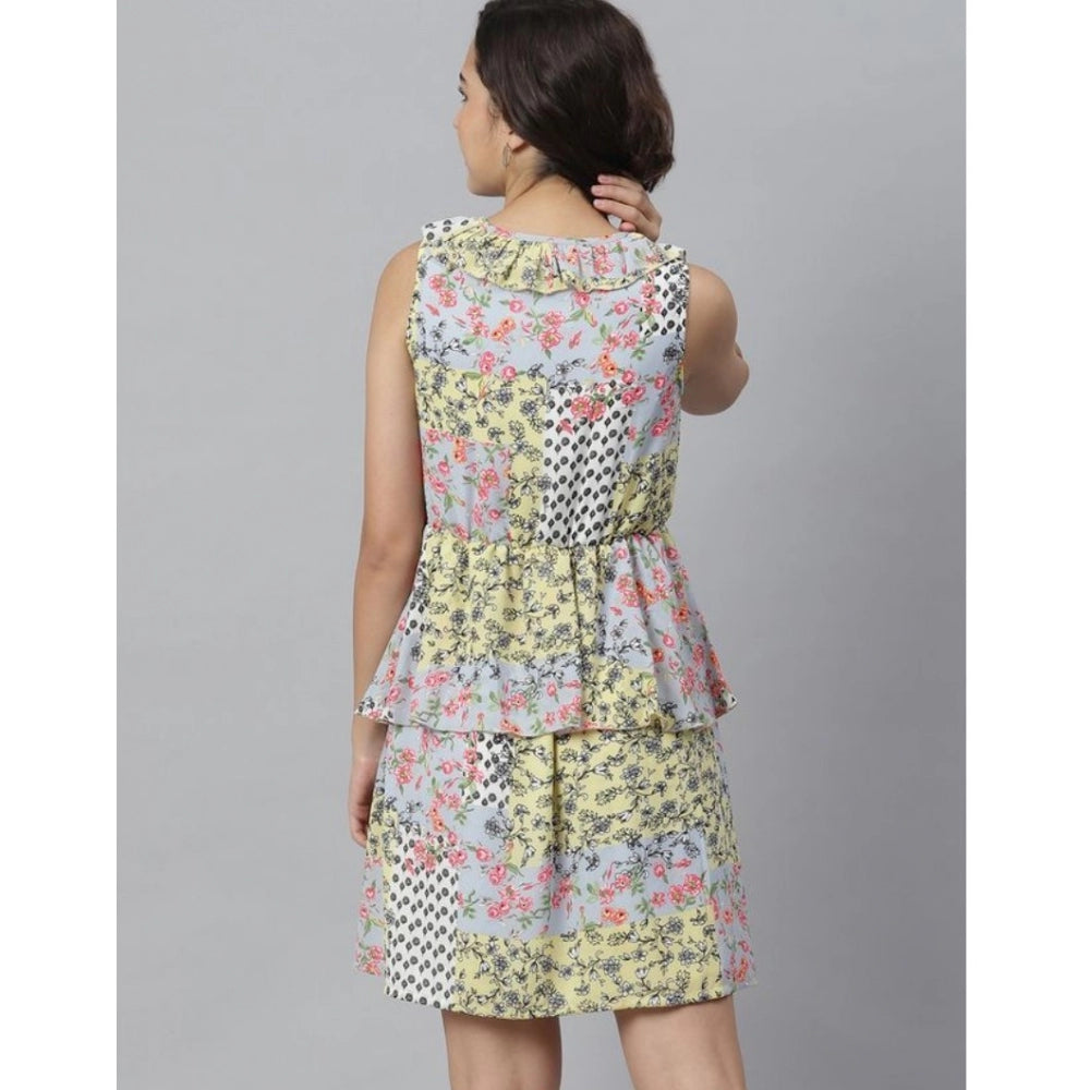 Women's Peplum Sleeveless Above Knee Dress