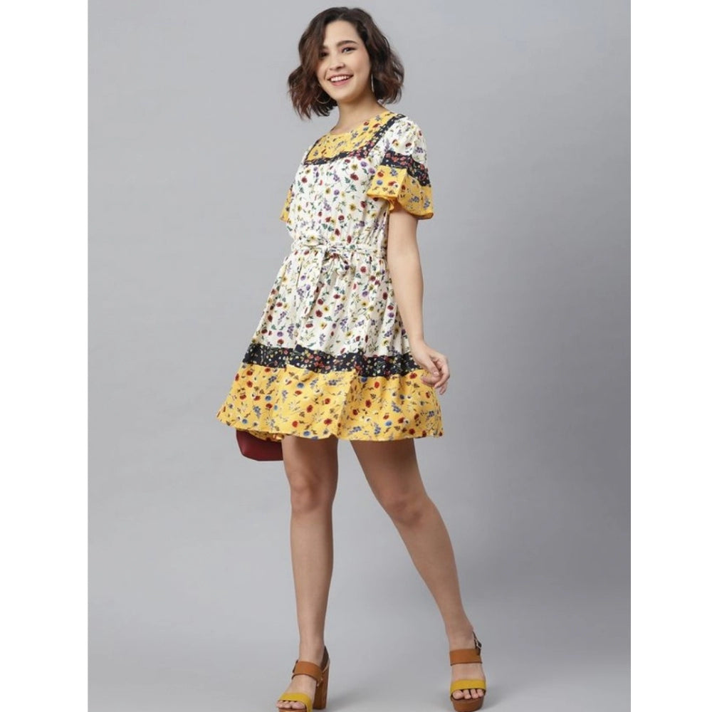 Women's Floral Flutter Above Knee Dress
