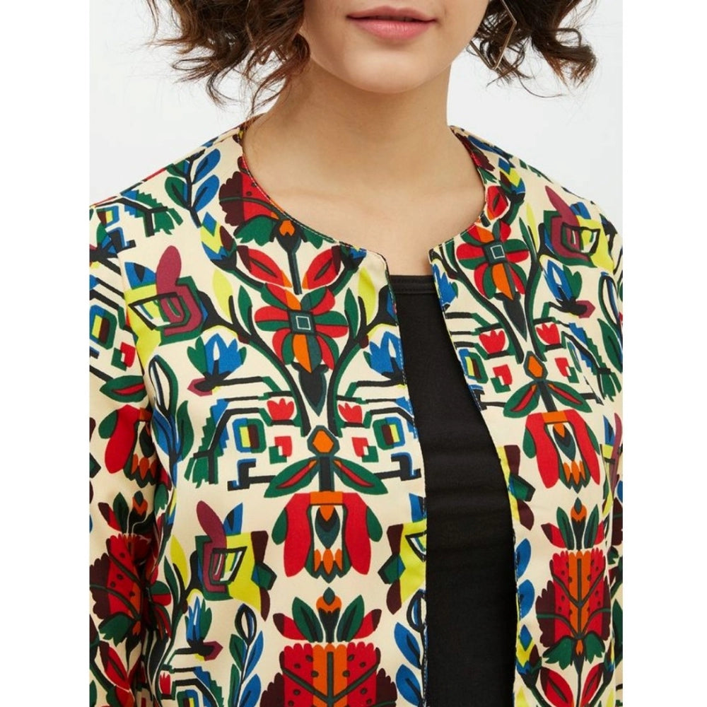 Women's Floral 3-4th Sleeves Shrug · 48_L