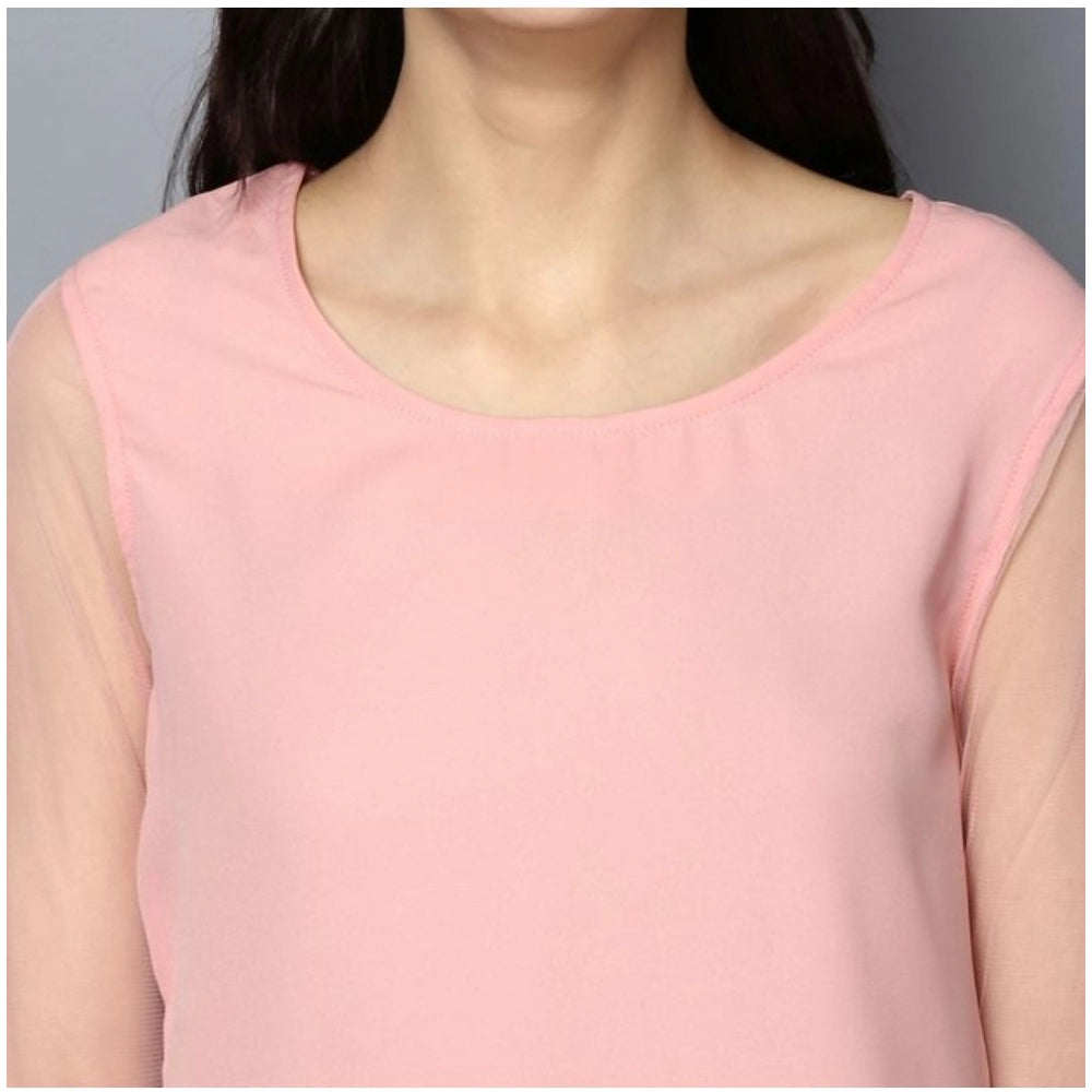 Women's Solid Tier Sleeve Top — Pink