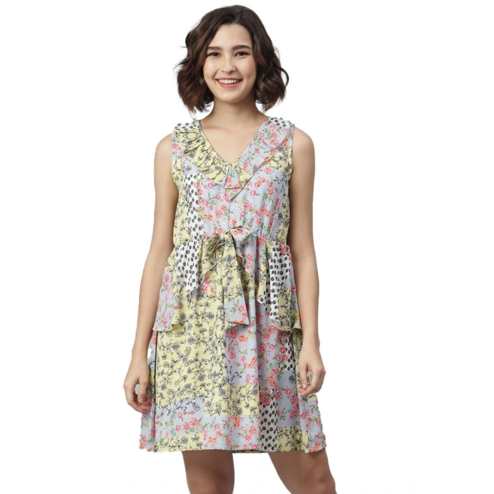 Women's Peplum Sleeveless Above Knee Dress