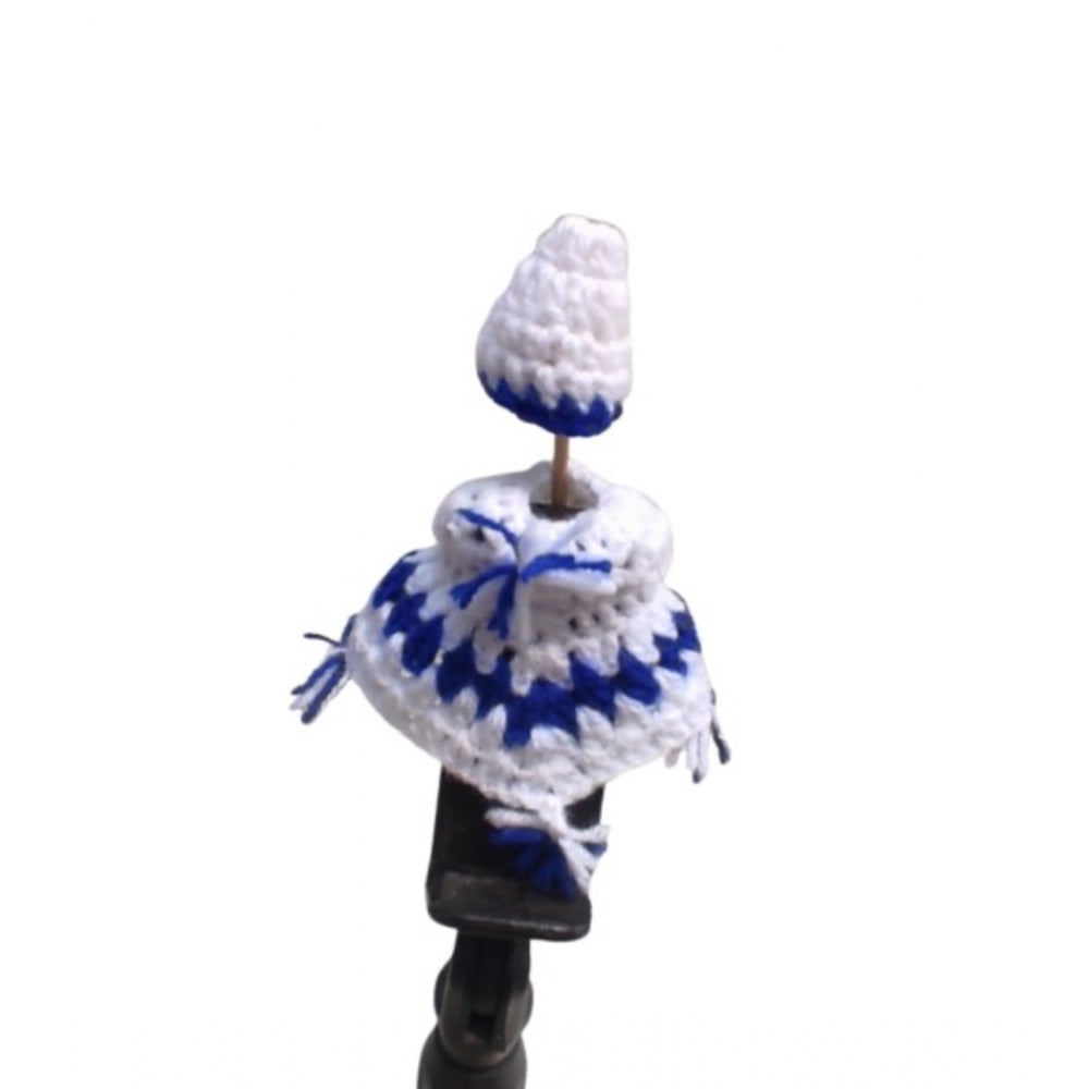 Laddu Gopal Tharad Dress Size: 0 To 6 — White-Blue